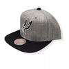 Mitchell & Ness Grey Heather NBA San Antonio Spurs Grey Black Pop Snapback - OSFA