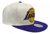 Mitchell & Ness Off White/Purple NBA Los Angeles Lakers Natural XL Snapback - OSFA