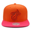 Mitchell & Ness Orange/Pink NBA Miami Heat Team Reflective Snapback - OSFA