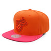 Mitchell & Ness Orange/Pink NBA Miami Heat Team Reflective Snapback - OSFA