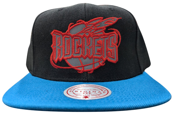 Mitchell & Ness Black/Teal NBA HWC Houston Rockets Team Reflective Snapback - OSFA