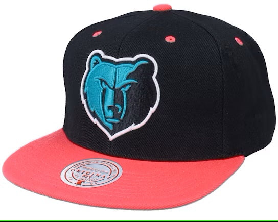 Mitchell & Ness Black/Pink NBA Memphis Grizzlies Santa Ana 2-Tone Snapback - OSFA