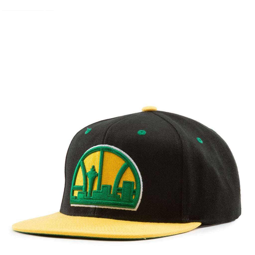 Mitchell & Ness Black/Yellow NBA Seattle Supersonics Reload HWC Snapback - OSFA