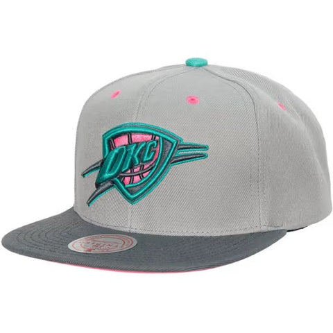 Mitchell & Ness Light Grey NBA Oklahoma City Thunder Grey Wolf Mags Snapback - OSFA