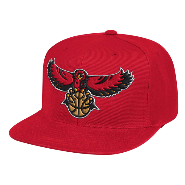 Men's Mitchell & Ness Red NBA Atlanta Hawks Team Ground HWC Snapback -