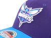 Mitchell & Ness Purple/Teal NBA Charlotte Hornets Wool 2 Tone Stretch Snapback - OSFA