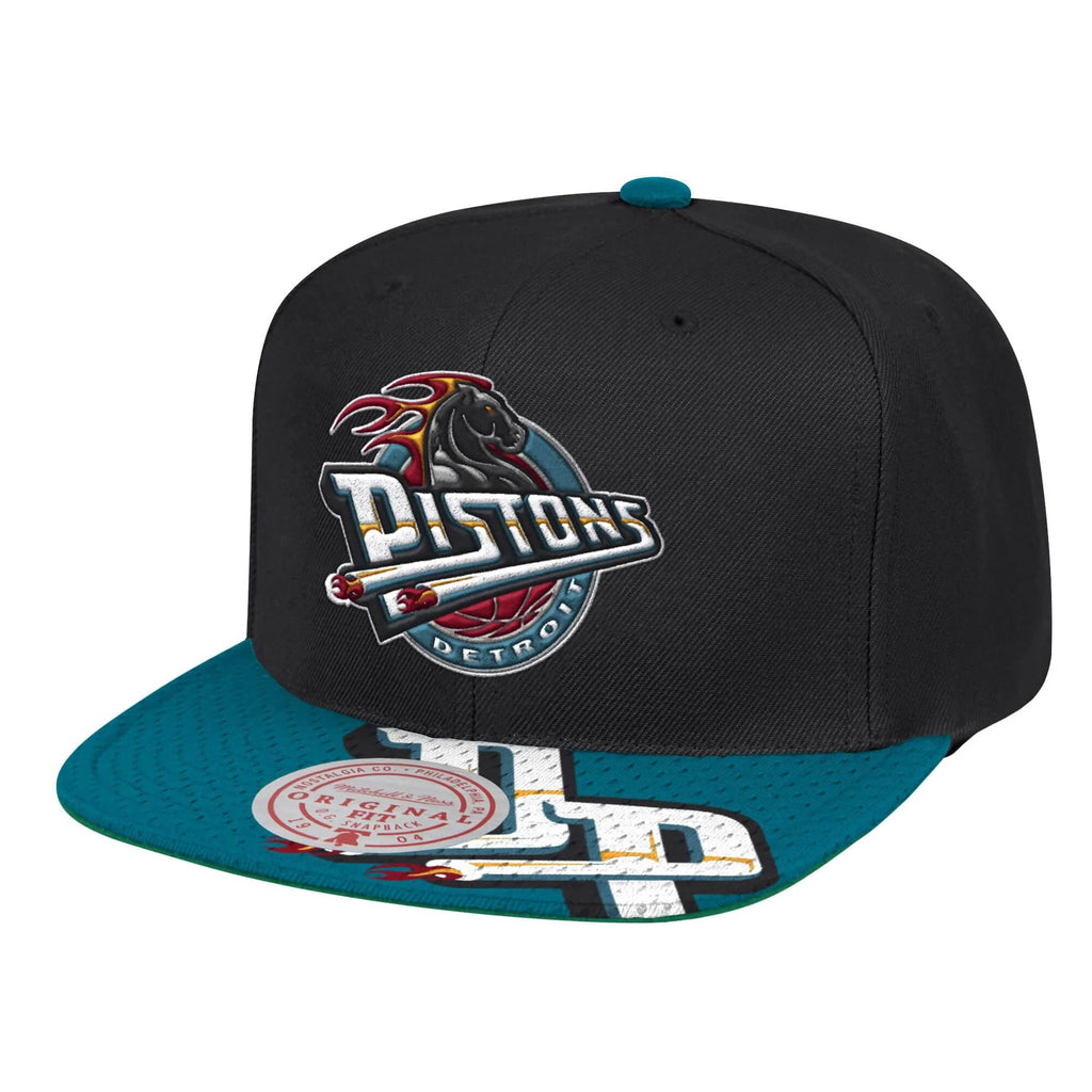 Mitchell & Ness NBA Detroit Pistons Black/Teal Snapshot HWC Snapback - One Size