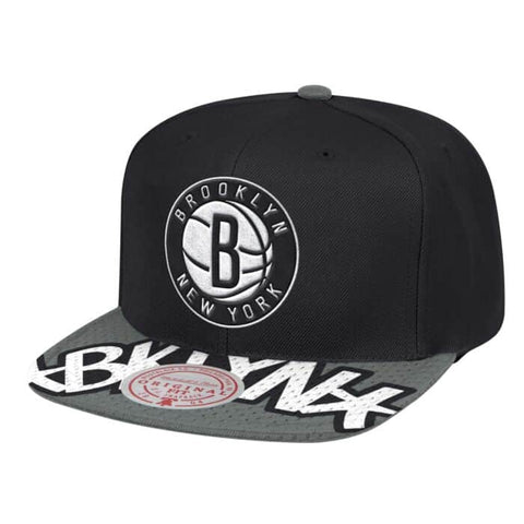 Mitchell & Ness NBA Brooklyn Nets Black/Silver Snapshot Snapback - OSFA