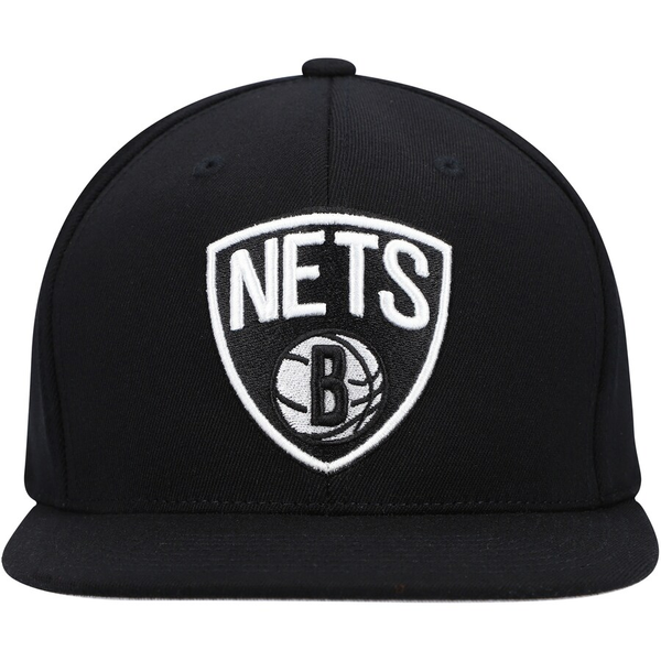 Men's Mitchell & Ness Black NBA Brooklyn Nets Downtime Redline Snapback - OSFA