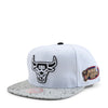 Men's Mitchell & Ness White/Silver NBA Chicago Bulls Cement Top Snapback - OSFA