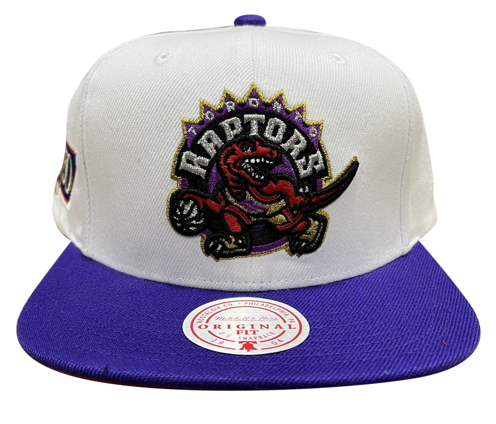 Men's Mitchell & Ness White/Purple NBA Toronto Raptors 50th Anniversary HWC Snapback - OSFA