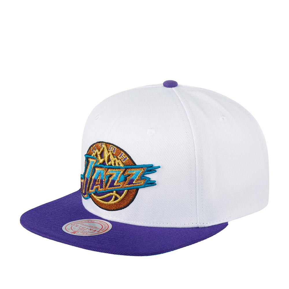 Men's Mitchell & Ness White/Purple NBA Utah Jazz 50th Anniversary HWC Snapback - OSFA