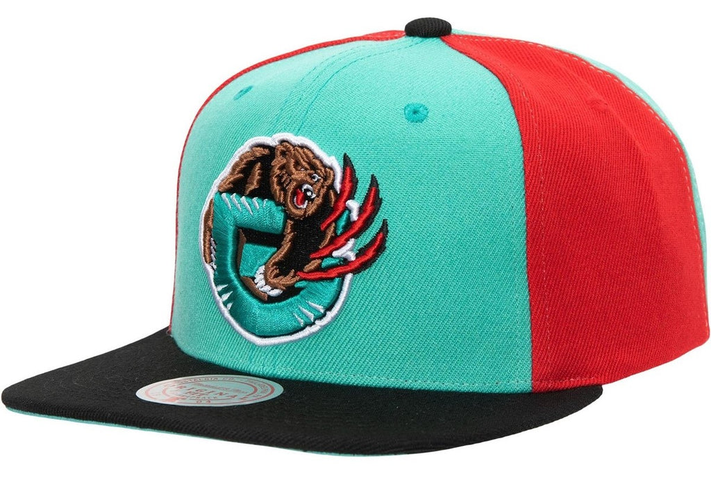 Men's Mitchell & Ness Teal/Black/Red NBA Vancouver Grizzlies On The Block HWC Snapback - OSFA