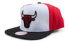 Men's Mitchell & Ness White/Black/Red NBA Chicago Bulls On The Block Snapback - OSFA