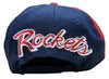 Men's Mitchell & Ness Navy/Red NBA Houston Rockets Rear Script HWC Deadstock Snapback - OSFA