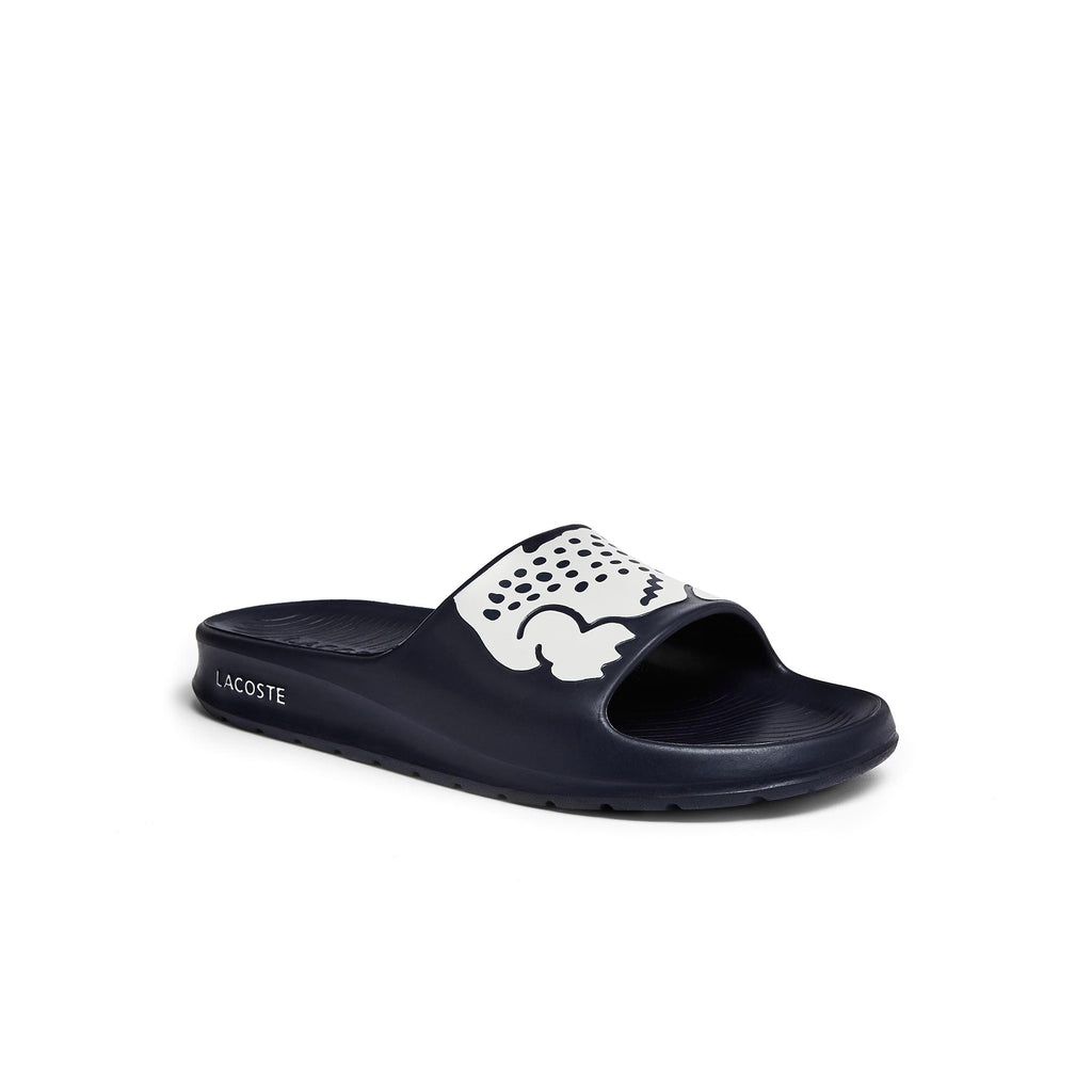 Men's Lacoste Croco 2.0 Synthetic Slides Navy/White (7-41CMA0010 092)