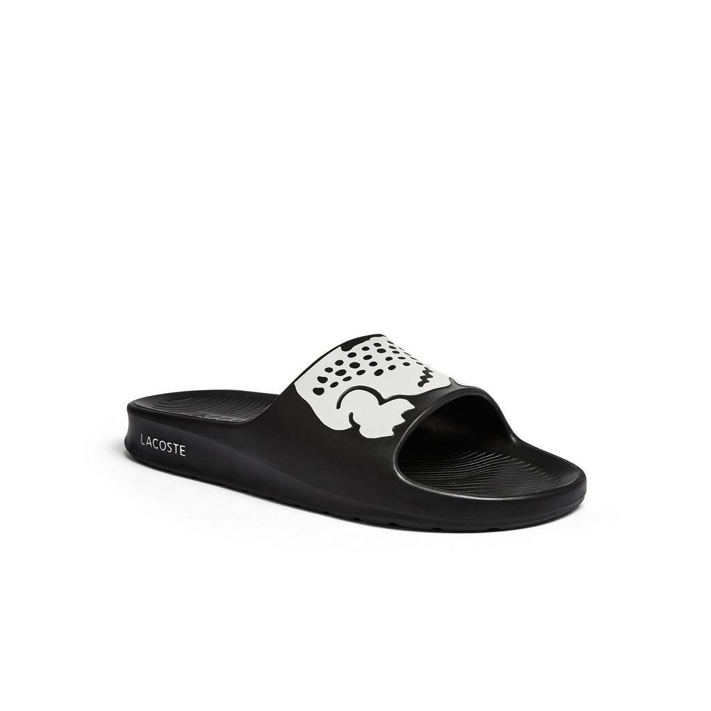 Men's Lacoste Croco 2.0 Synthetic Slides Black/White (7-41CMA0010 312)