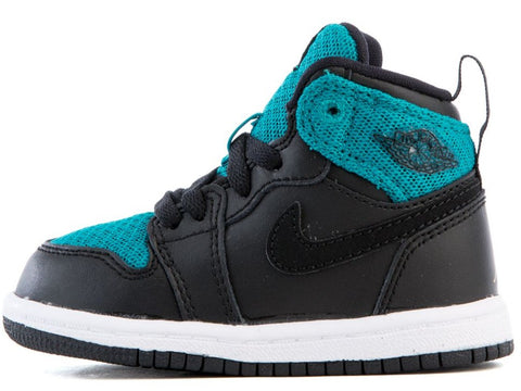 Toddler's Jordan 1 Mid Retro High GT Black/Metallic Gold-Rio Teal (705324 001)