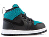 Toddler's Jordan 1 Mid Retro High GT Black/Metallic Gold-Rio Teal (705324 001)