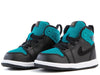 Toddler's Jordan 1 Mid Retro High GT Black/Metallic Gold-Rio Teal (705324 001)