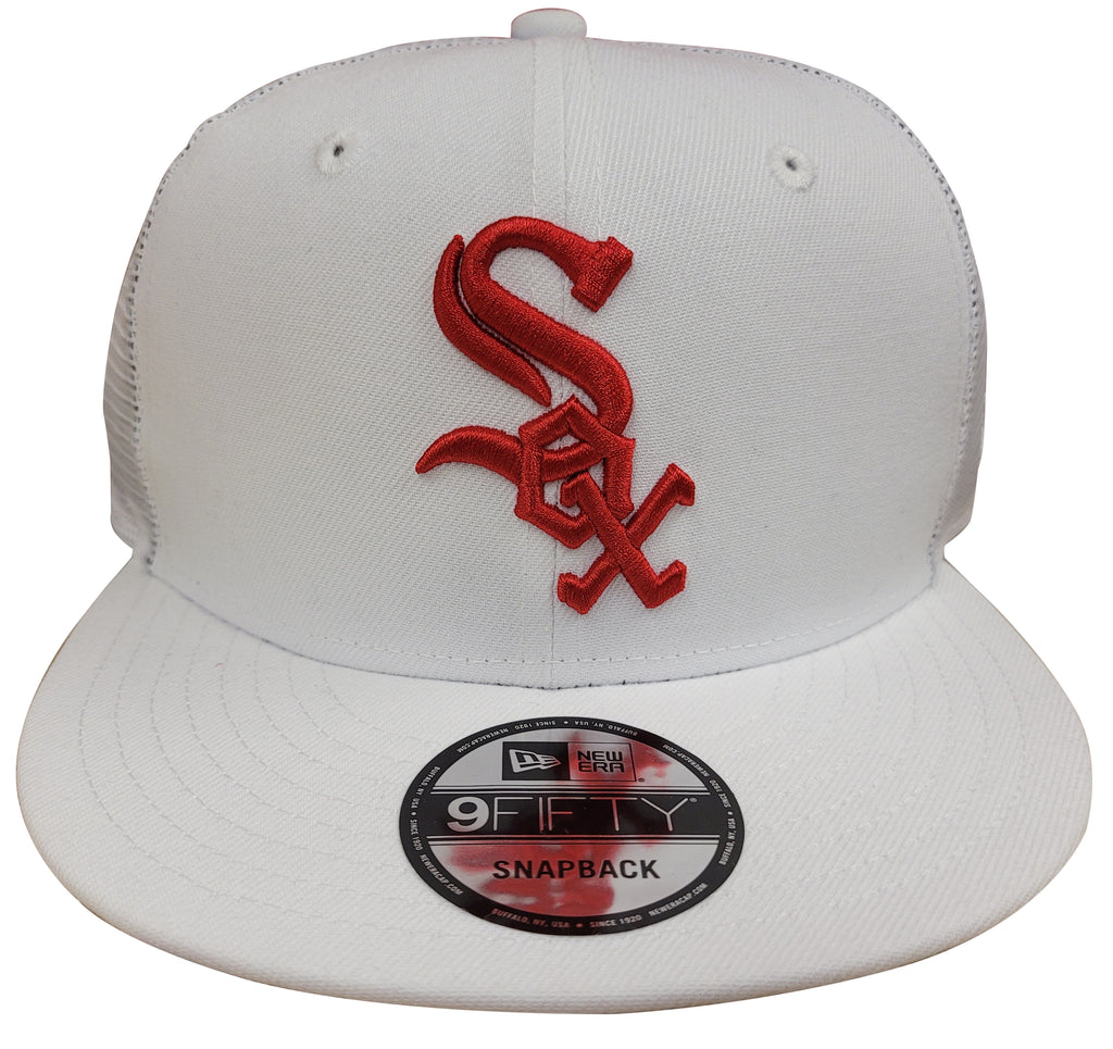 New Era 9Fifty Chicago White Sox White/Red MLB Mesh Trucker Snapback (70642843) - OSFA