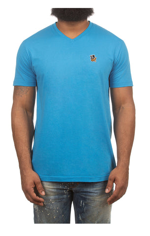 Men's Akoo Ibiza Blue Prestige Knit Short Sleeve T-Shirt