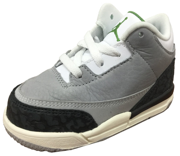 Toddler's Jordan 3 Retro Lt Smoke Grey/Chlorophyll (832033 006)