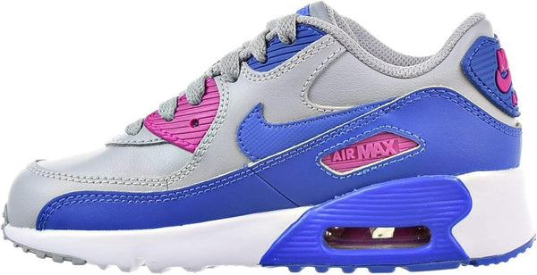 Little Kid's Nike Air Max 90 LTR Wolf Grey/Comet Blue-Fire Pink (833377 008)