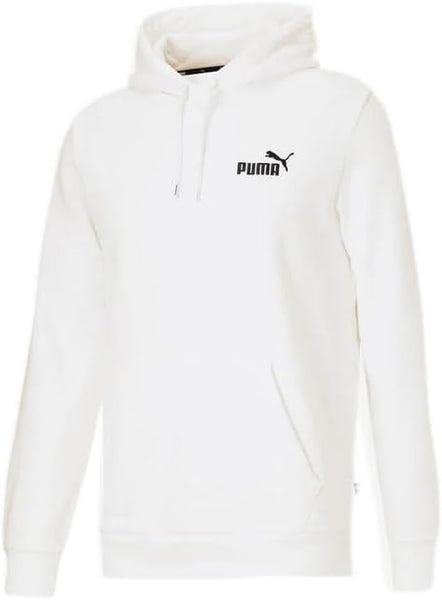 Men's Puma White ESS+ Embroidery Logo Hoodie