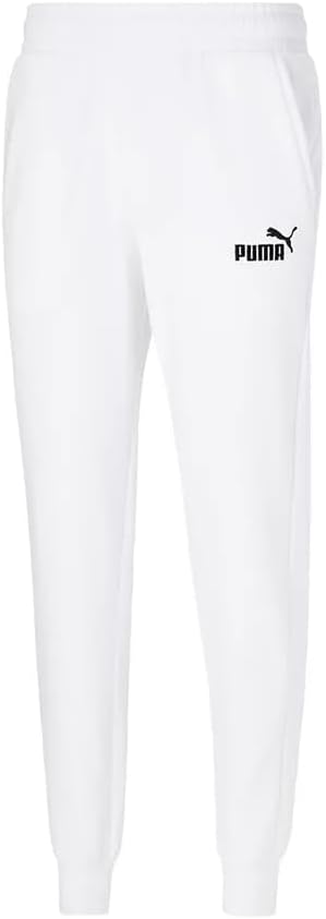 Men's Puma White ESS+ Embroidery Logo Pant