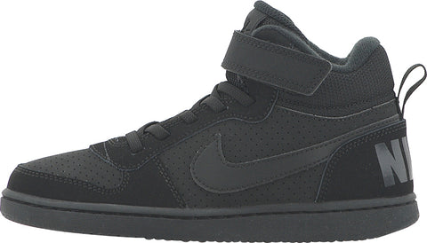 Little Kid's Nike Court Borough Mid Black/Black (870026 001)