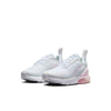 Little Kid's Nike Air Max 270 White/Pink Foam-LT Smoke Grey (AO2372 122)
