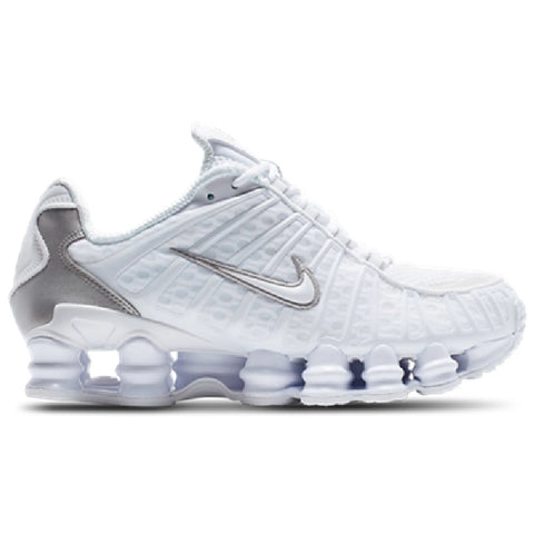 Women's Nike Shox TL White/White-Metallic Silver (AR2566 100)
