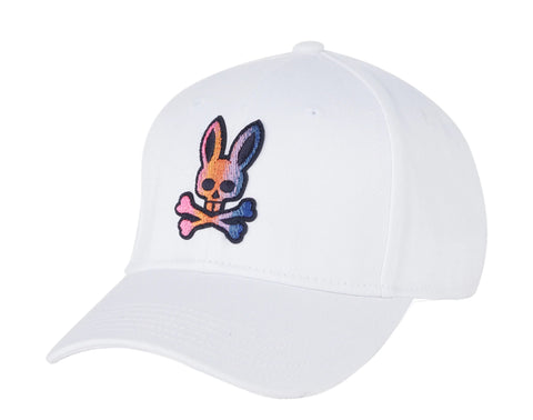 Men's Psycho Bunny White Asher 3D Bunny Baseball Cap - OSFA