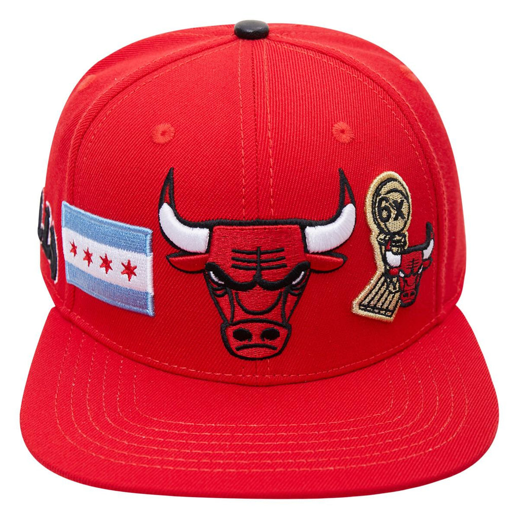 Men's Pro Standard Red NBA Chicago Bulls City Double Front Logo Snapback - OSFA