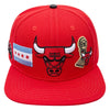 Men's Pro Standard Red NBA Chicago Bulls City Double Front Logo Snapback - OSFA