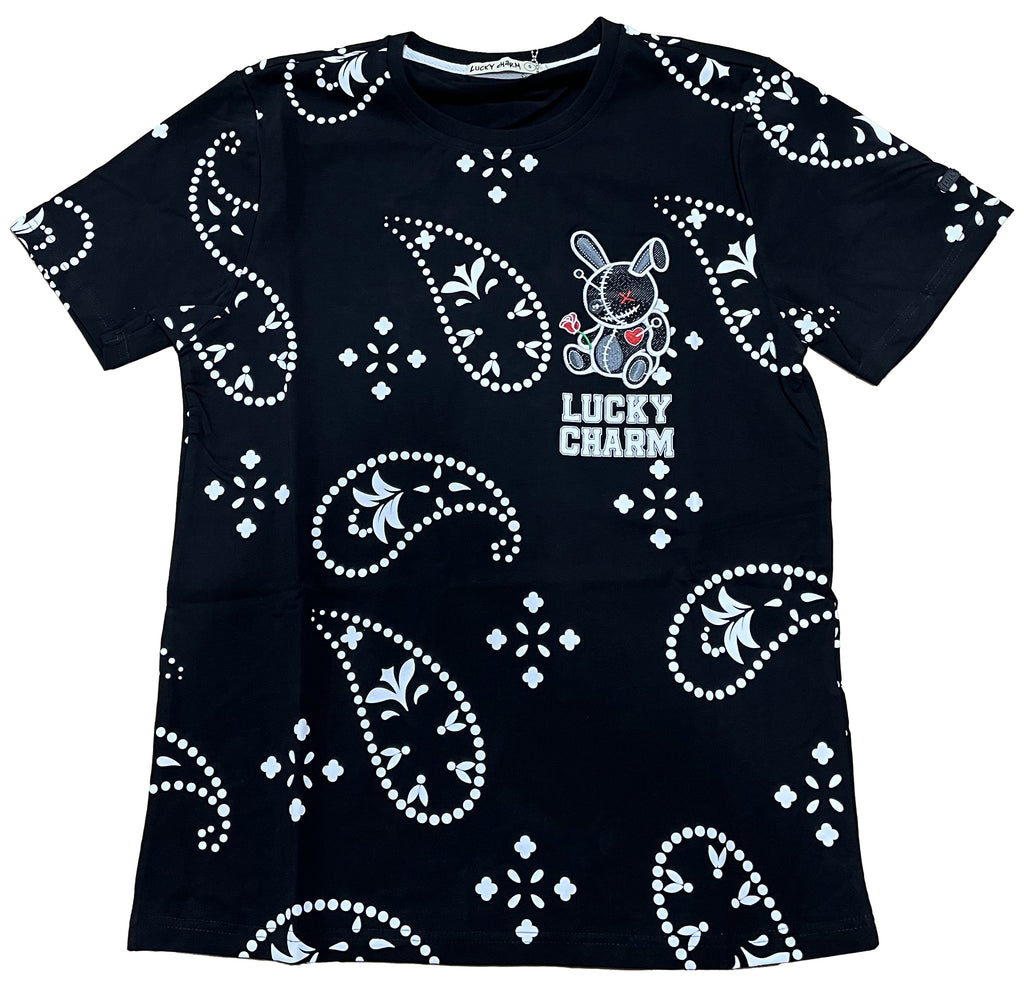 Men's BKYS Black Lucky Charm Paisley T-Shirt