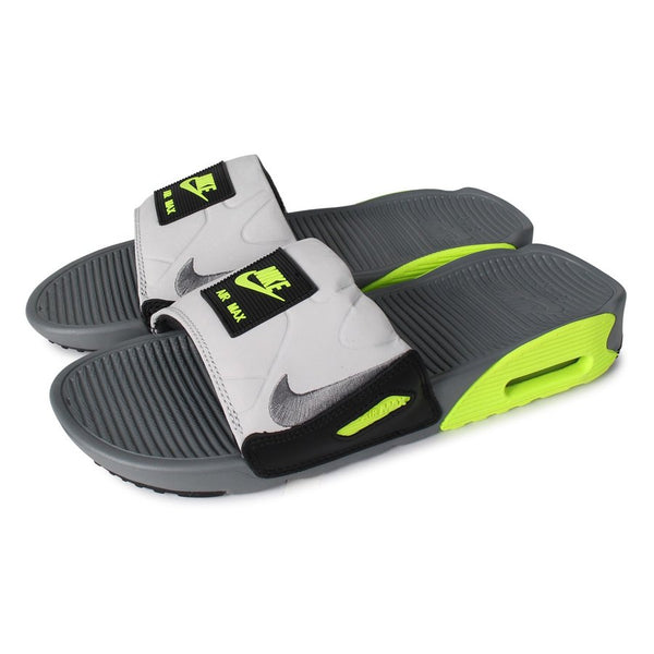 Men's Nike Air Max 90 Slide Smoke Grey/Volt/Black (BQ4635 001)