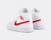 Women's Jordan 1 Mid White/University Red (BQ6472 106)