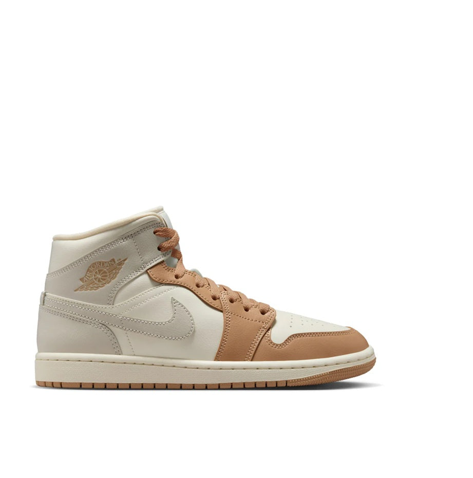 Women's Jordan 1 Mid Pale Ivory/LT Orewood BRN-Hemp (BQ6472 118)