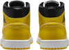 Women's Jordan 1 Mid White/Vivid Sulfur-Black (BQ6472 170)