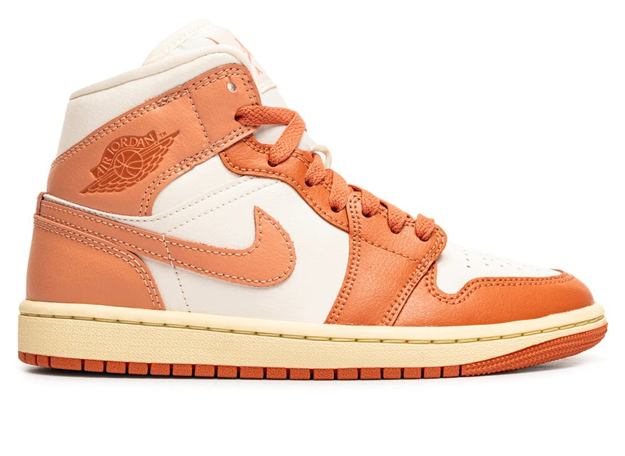 Women's Jordan 1 Mid Sail/Madder Root (BQ6472 180)