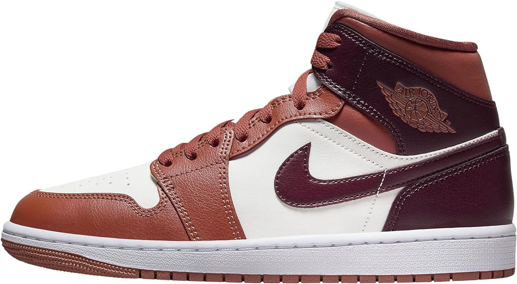 Women's Jordan 1 Mid Dusty Peach/Night Maroon-Sail (BQ6472 200)