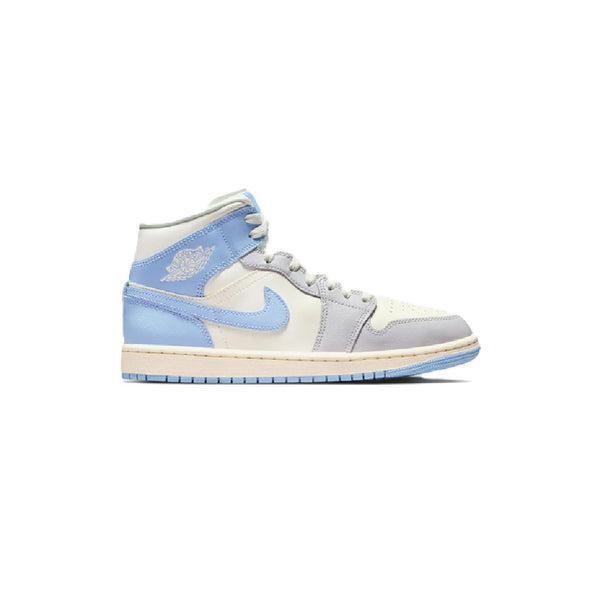 Women's Jordan 1 Mid Psychic Blue/Neutral Grey-Sail (BQ6472 402)
