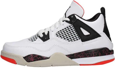 Little Kid's Jordan 4 Retro White/Black-Bright Crimson (BQ7669 116)