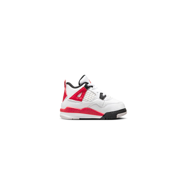Toddler's Jordan 4 Retro White/Fire Red-Black (BQ7670 161)