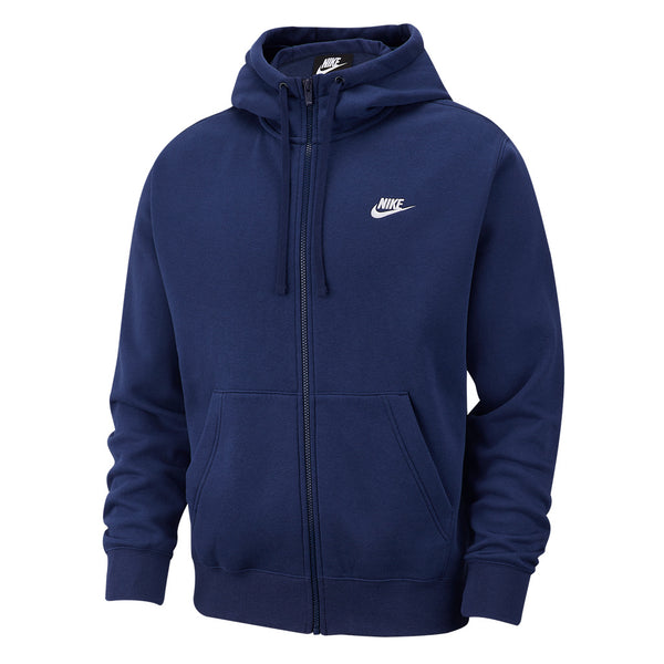 Men's Nike Sportswear Midnight Navy/White Club Fleece Full-Zip Hoodie