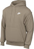 Men's Nike Sportswear Khaki/White Club Fleece Pullover Hoodie (BV2654 247)