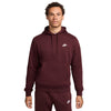 Men's Nike Sportswear Burgundy Crush | White Club Fleece Pullover Hoodie (BV2654 652)