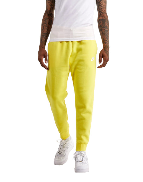 Men's Nike Yellow Strike/White Sportswear Club Fleece Joggers